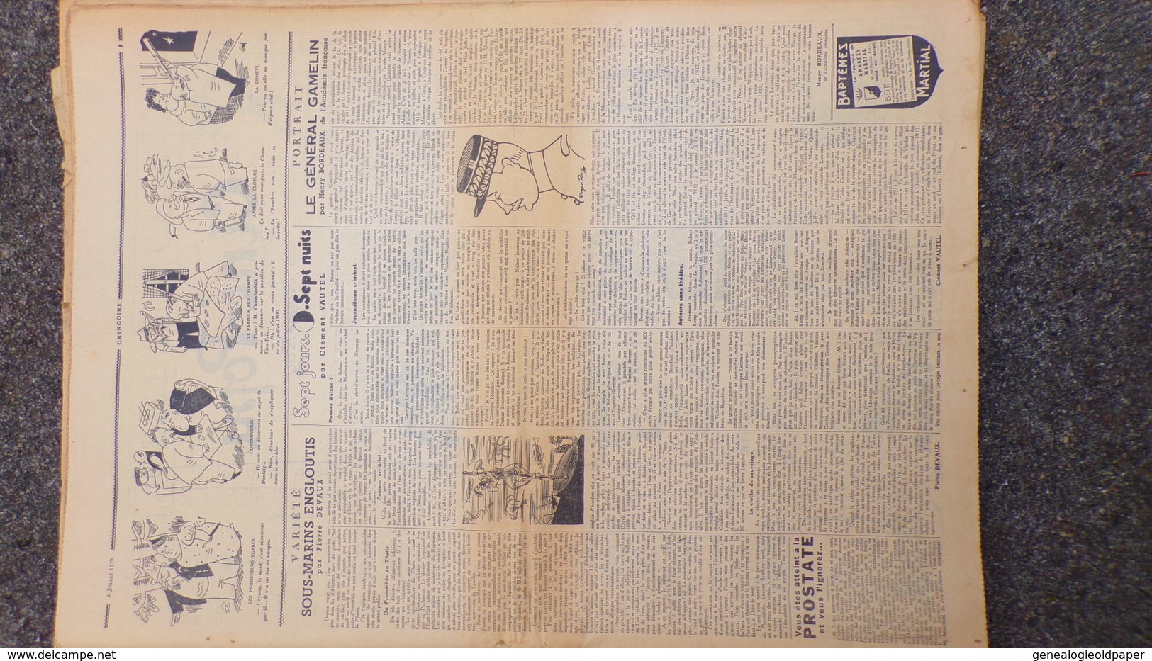 GRINGOIRE -6 JUILLET 1939-N° 556-JOURNAL WW2 PRESSE HEBDO-PARIS-BERAUD-TARDIEU-RECOULY-HITLER-TURQUIE-DANTAZIG-GAMELIN - French