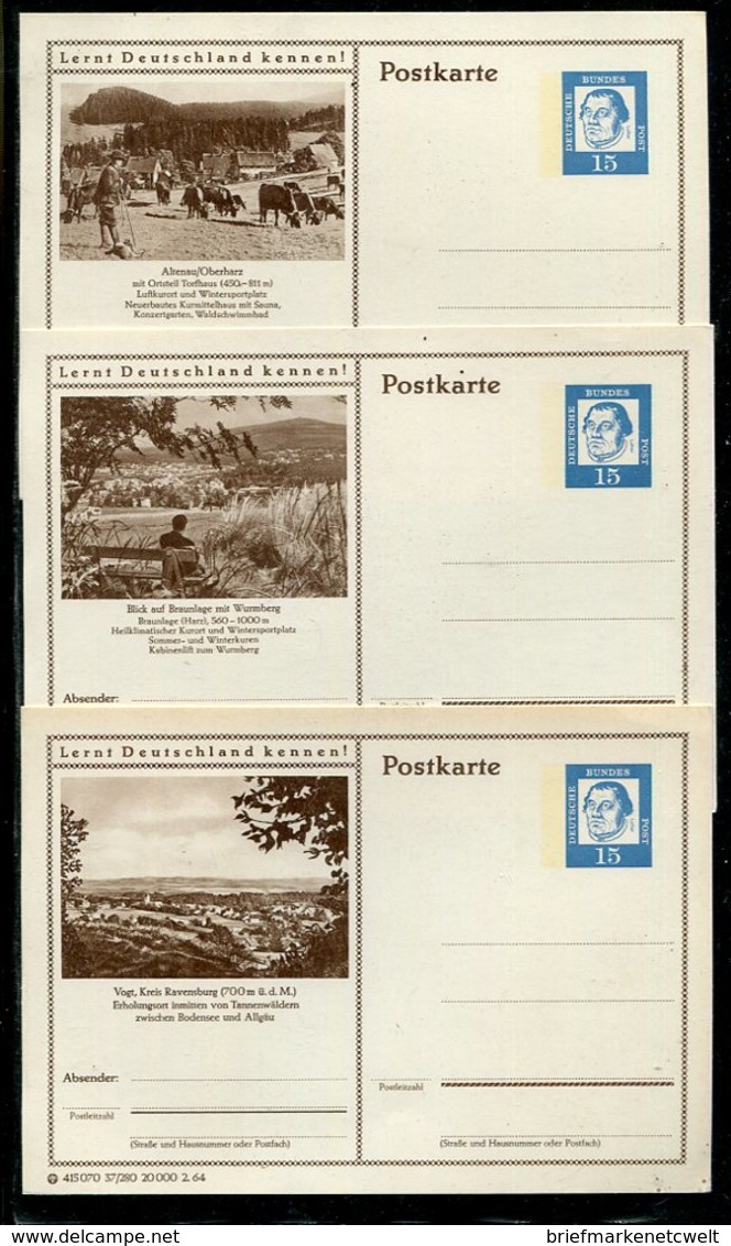 Bundesrepublik Deutschland / 1962 Ff. / Int./guenst. Lot Mit 14 Bildpostkarten ** (23121) - Lots & Kiloware (max. 999 Stück)