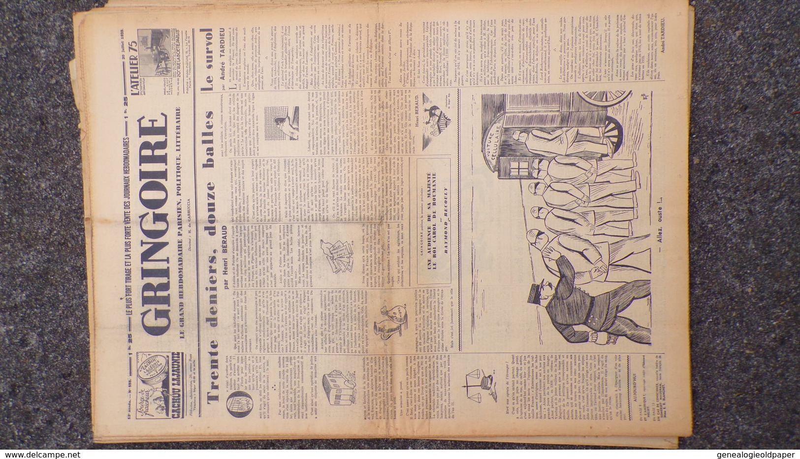 GRINGOIRE -20 JUILLET 1939-N° 558-JOURNAL WW2 PRESSE HEBDO-PARIS-BERAUD-TARDIEU-STALINE-HITLER-THOREZ-MAGINOT - Französisch