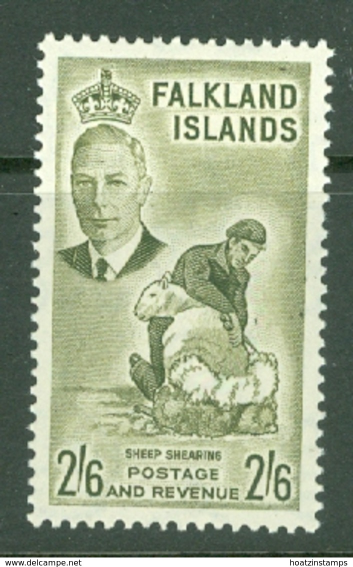 Falkland Is: 1952   KGVI   SG182    2/6d      MH - Falklandinseln