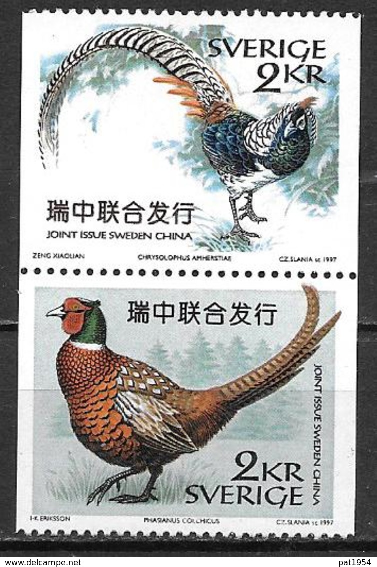 Suède 1997 1956/1957 Neufs Oiseaux Faisans - Unused Stamps