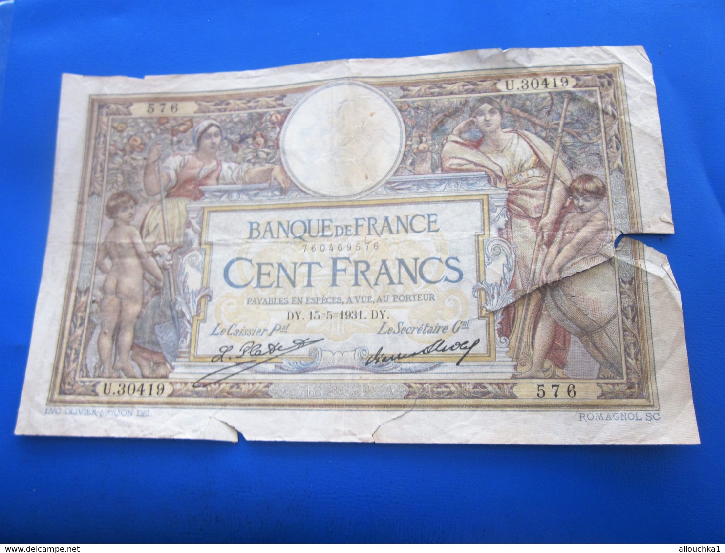 Billets  Billets  France  1931 Anciens Francs Circulés Au XXème  100 F 1908-1939 ''Luc Olivier Merson' état Voir Photos - 100 F 1908-1939 ''Luc Olivier Merson''