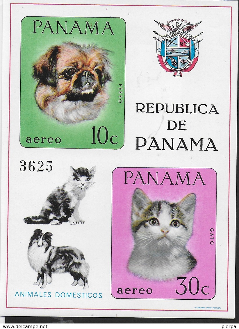PANAMA - 1967 - ANIMALI DOMESTICI - CANE E GATTO - FOGLIETTO NUOVO ** (MICHEL 65) - Cani