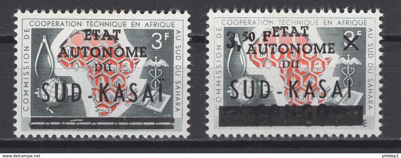 1961. Sud-Kasaï. COB N° 14/15 *, MH. Cote 2018 : 5 €. - Sud-Kasaï