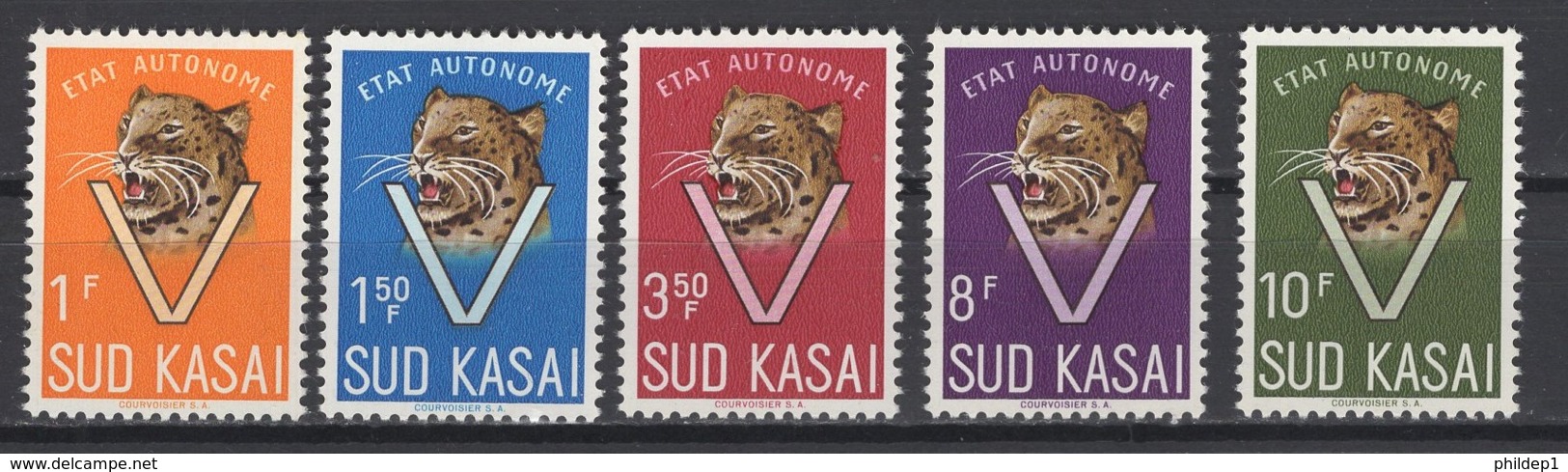 1961. Sud-Kasaï. COB N° 20/24 *, MH. Cote 2018 : 2 €. - Sud-Kasaï