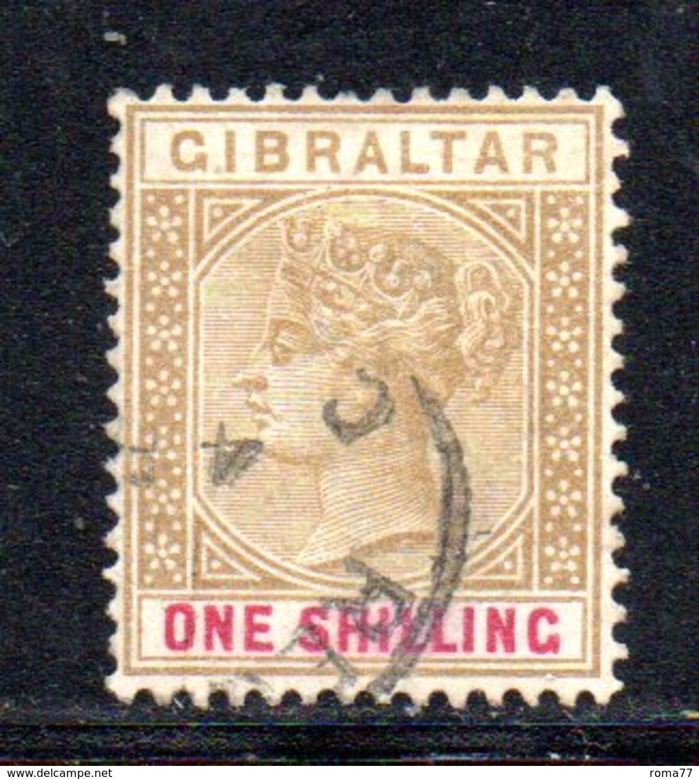 APR2146 - GIBILTERRA 1898 , Shilling Unificato N. 36  Usato  (2380A) . CA - Gibilterra