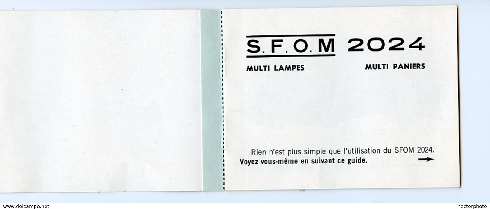 MODE D'emploi Notice Projecteur Diapo Diapositives SFOM 2024 Photo BAUD NANTES 20 Pages Schémas Multi Lampes Paniers - Matériel Et Accessoires