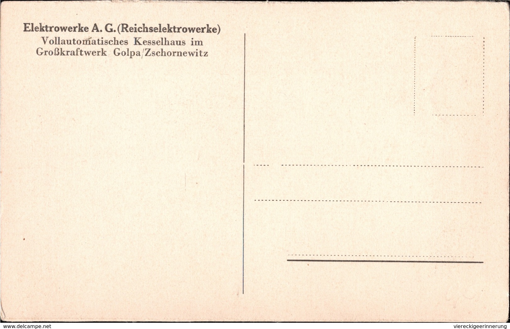 ! Alte Ansichtskarte Elektrowerke AG, EWAG, Reichs-Elektrowerke, Kraftwerk Golpa Zschornewitz, Kesselhaus, Industrie - Otros & Sin Clasificación