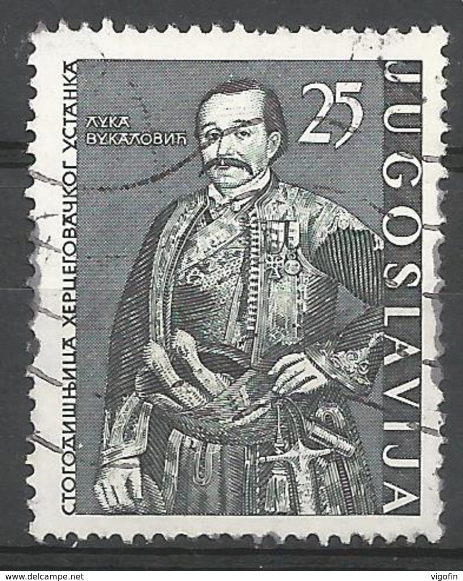 YU 1961-970 100A° LIBARATION OF HERZEGOVINA, YUGOSLAVIA, 1v, Used - Gebraucht