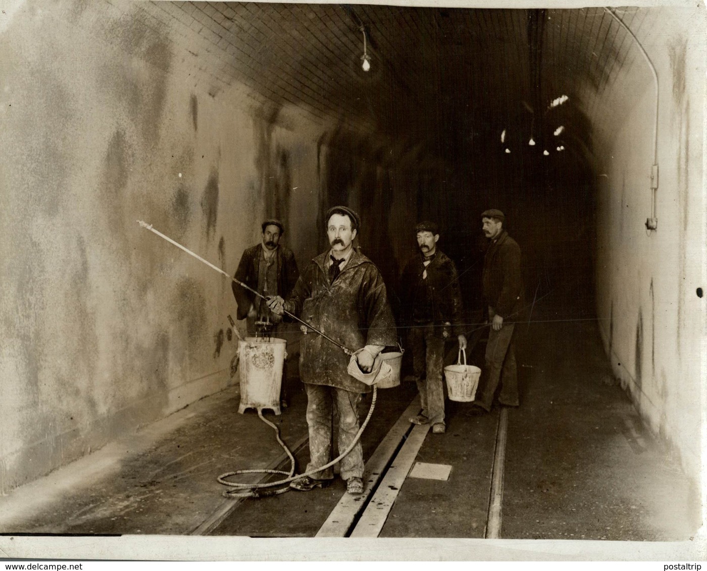 METRO UNDERGROUND TRAMS WHITEWASHING RAILWAY CHEMIN DE FER EISENBAHN 21*16CM Fonds Victor FORBIN 1864-1947 - Trenes