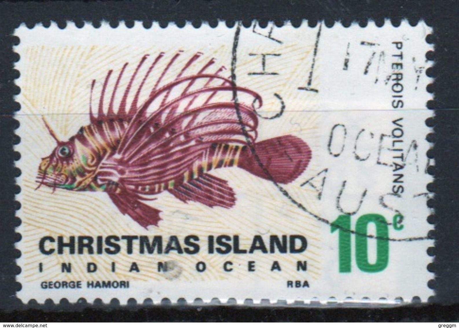 Christmas Island 10 Cent Stamp From 1968 Fish Set. - Christmas Island