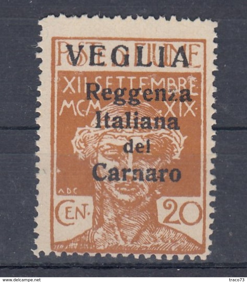 1920 VEGLIA REGGENZA ITALIANA DEL CARNARO  / 20 CENT _ Nuovo - Otros & Sin Clasificación