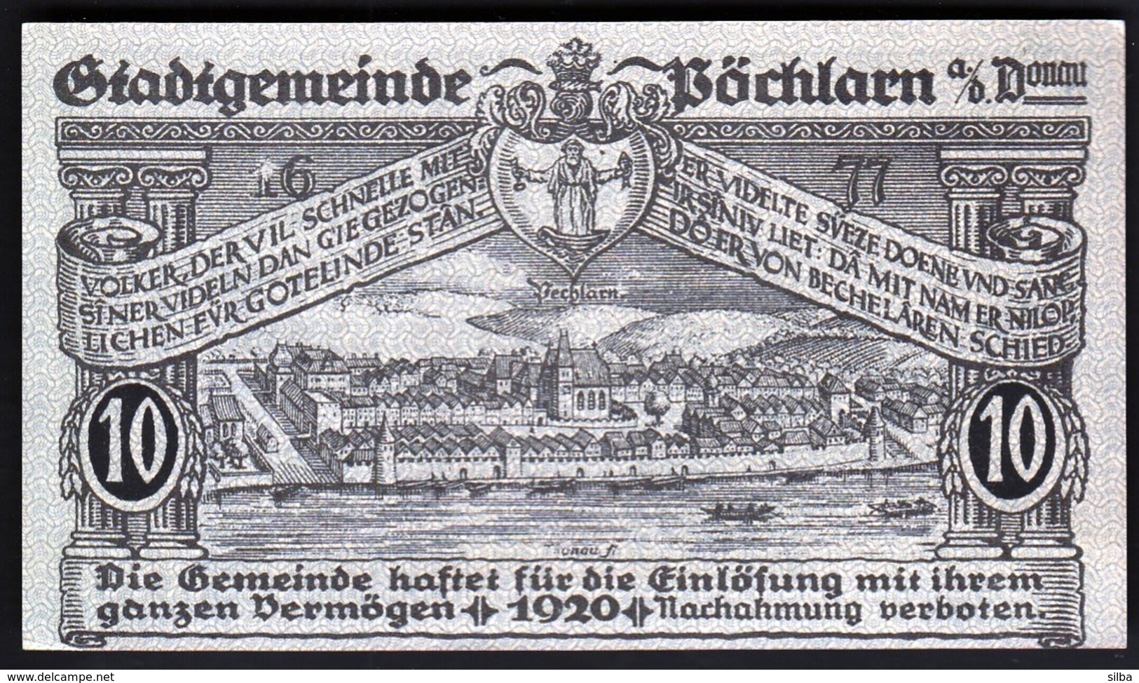 Austria Pöchlarn (Niederösterreich) 1920 / 10 Heller / Gutschein / Kirche / Notgeld, Banknote - Austria