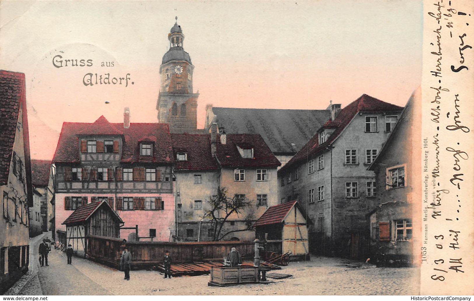 GRUSS Aus ALTDORF GERMANY~STREET VIEW~HERMANN MARTIN 1903 PHOTO POSTCARD 41295 - Sonstige & Ohne Zuordnung