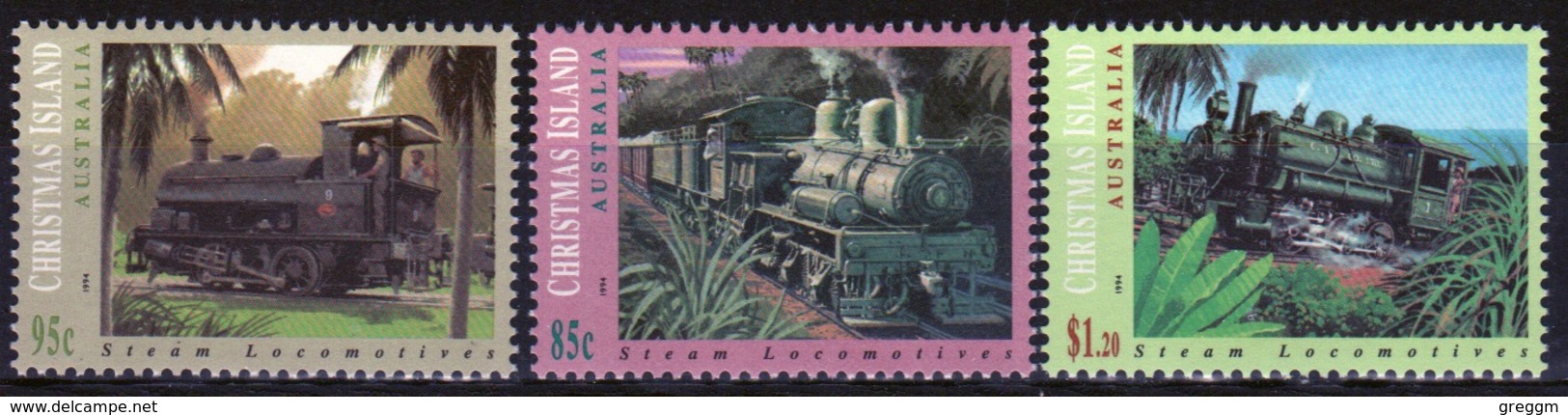 Christmas Island 1994 Set Of Stamps To Celebrate Steam Locomotives. - Christmas Island