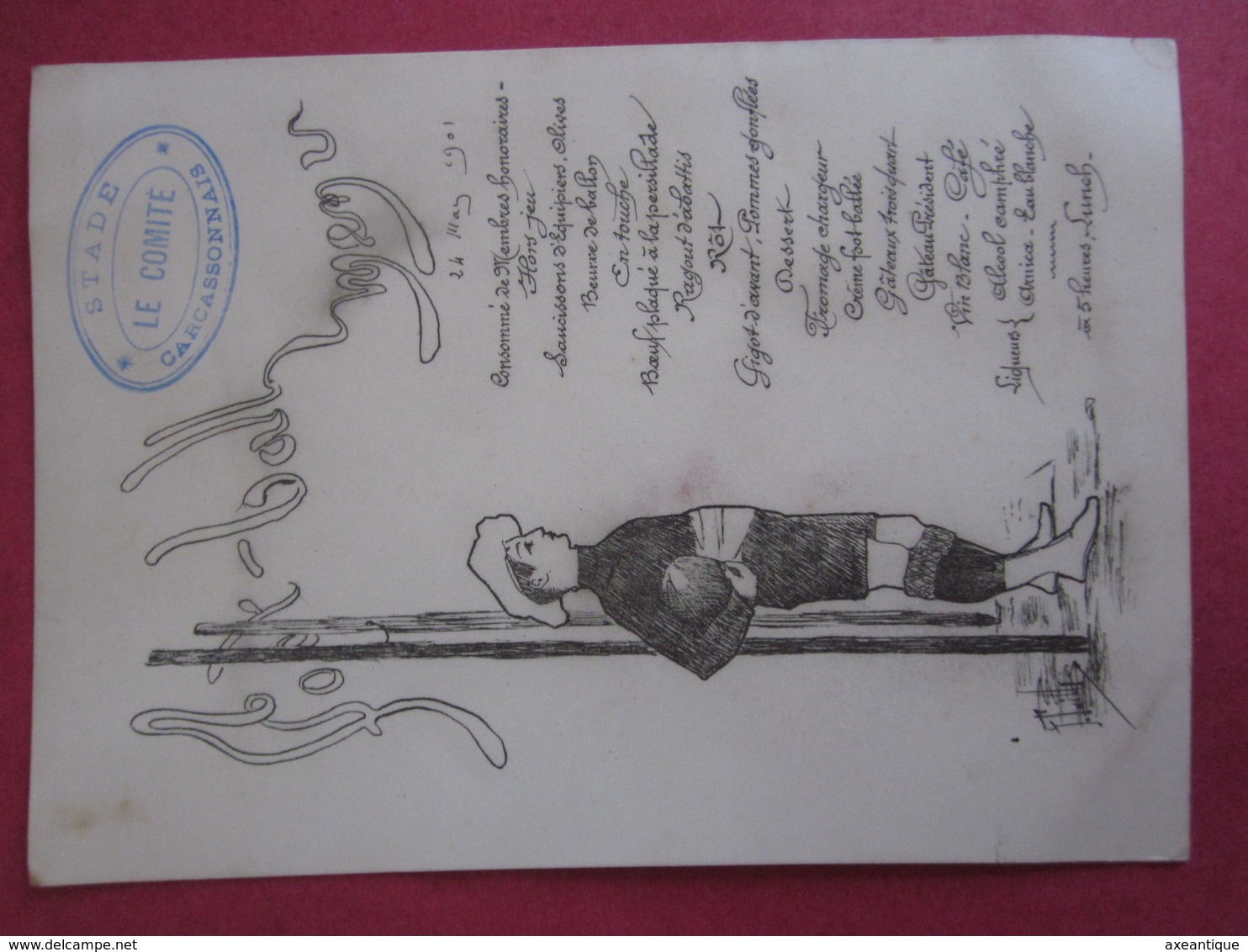 Ancien Menu Stade Carcassonnais 1901 Football - Menus