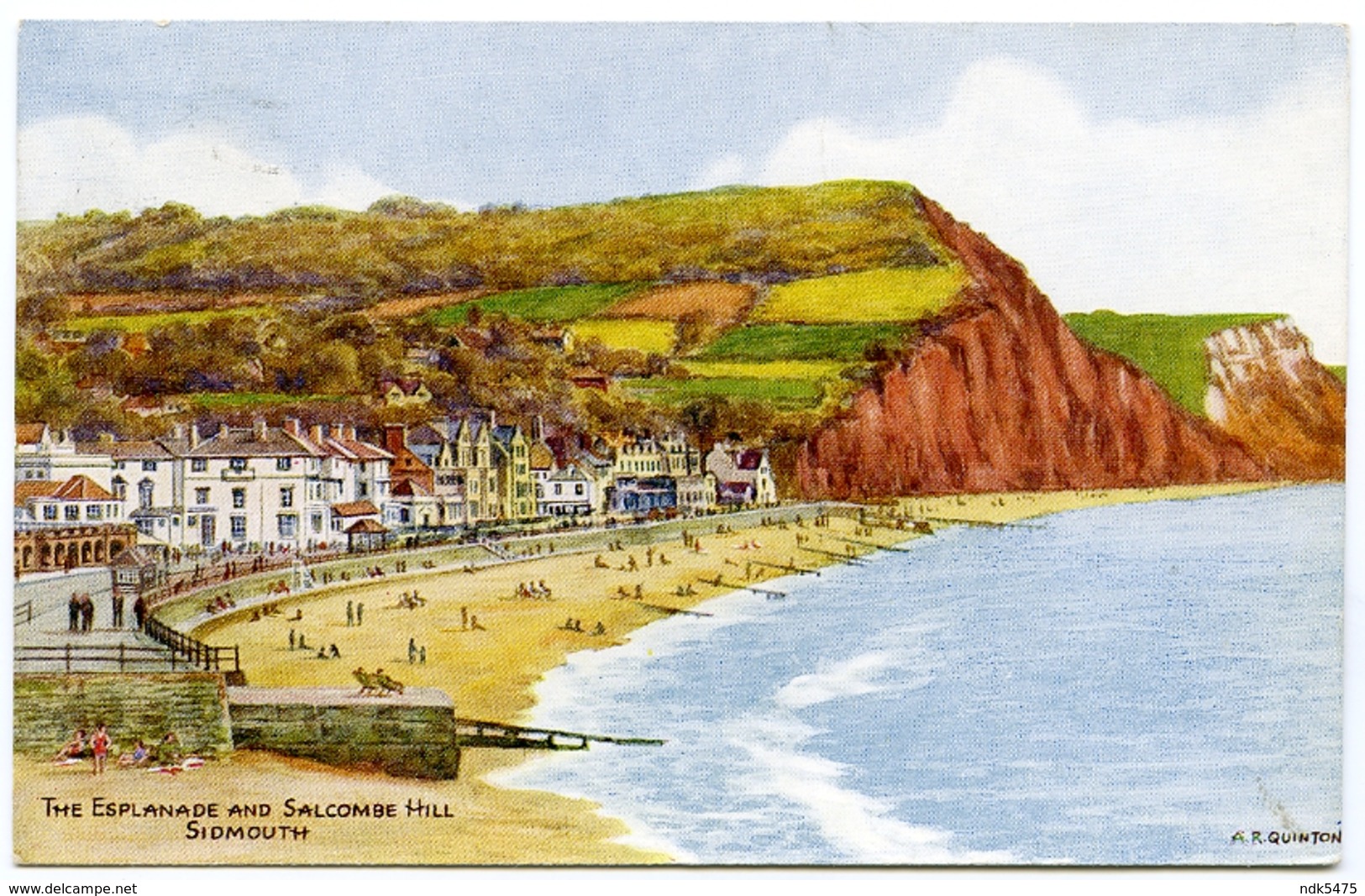 ARTIST : A. R. QUINTON - SIDMOUTH, THE ESPLANADE AND SALCOMBE HILL - Quinton, AR