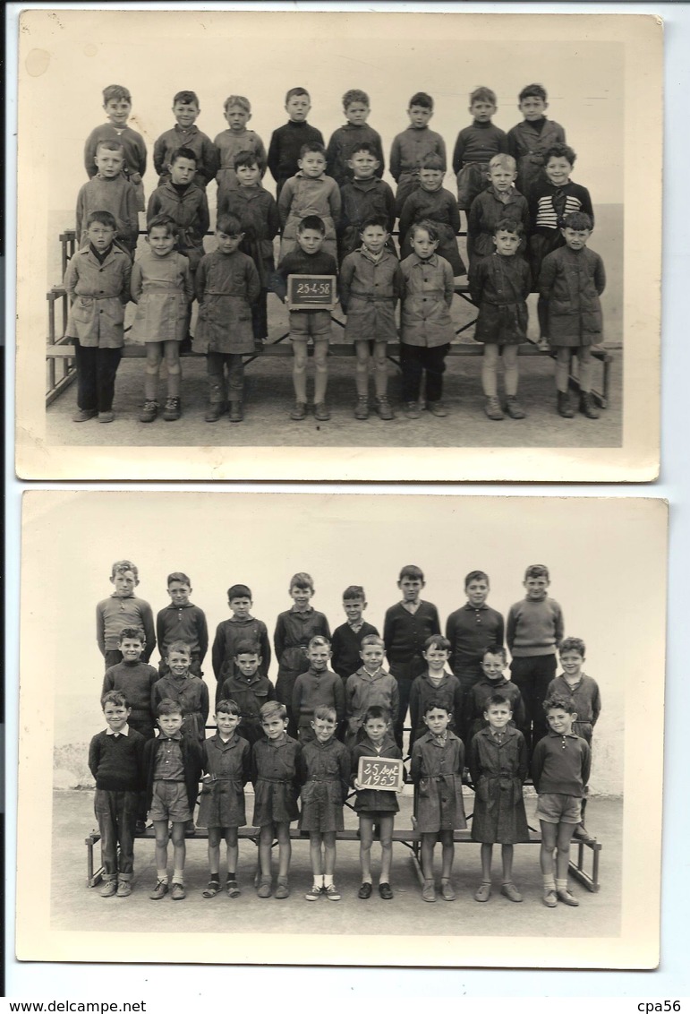 2 PHOTOS De Classe PRIOL - LE GUILVINEC Ou Environs (1958 Et 1959) - Guilvinec