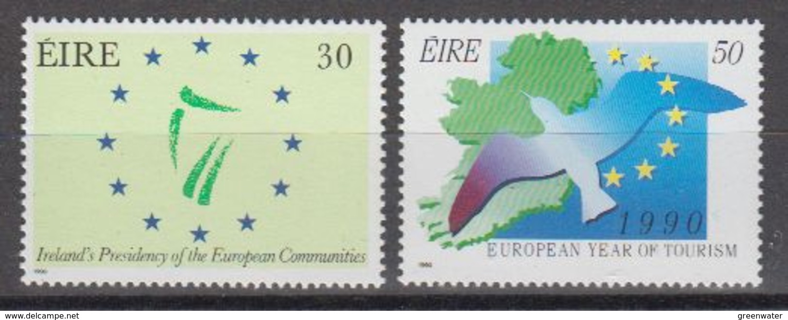 Ireland 1990 Presidency EU & European Year Of Tourism 2v ** Mnh (44116G) - Europese Gedachte