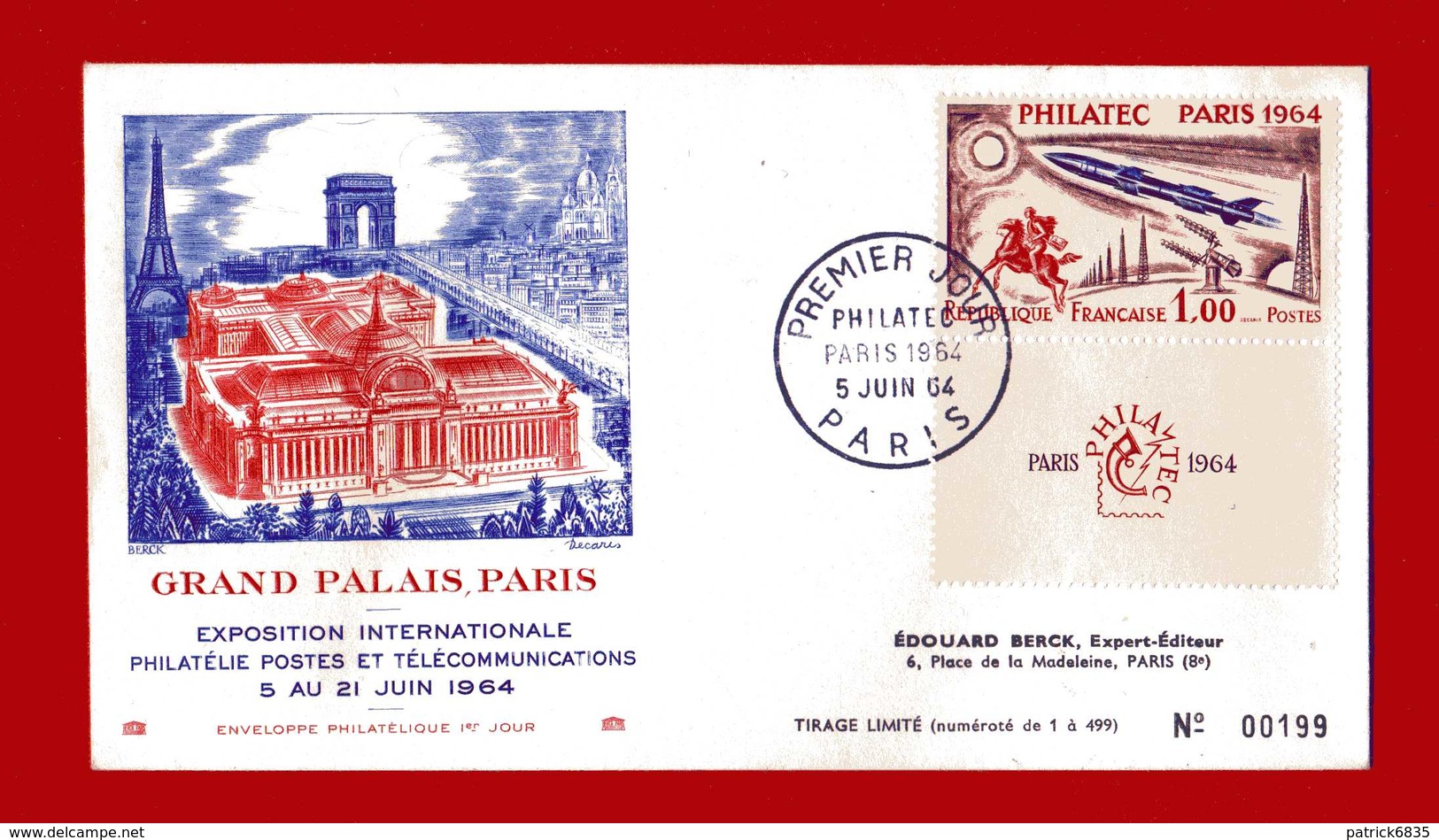 FRANCIA - 1964 - FDC. PHILATEC. Yvert 1422 - Grand PALAIS PARIS.  1^ Jour - 1960-1969