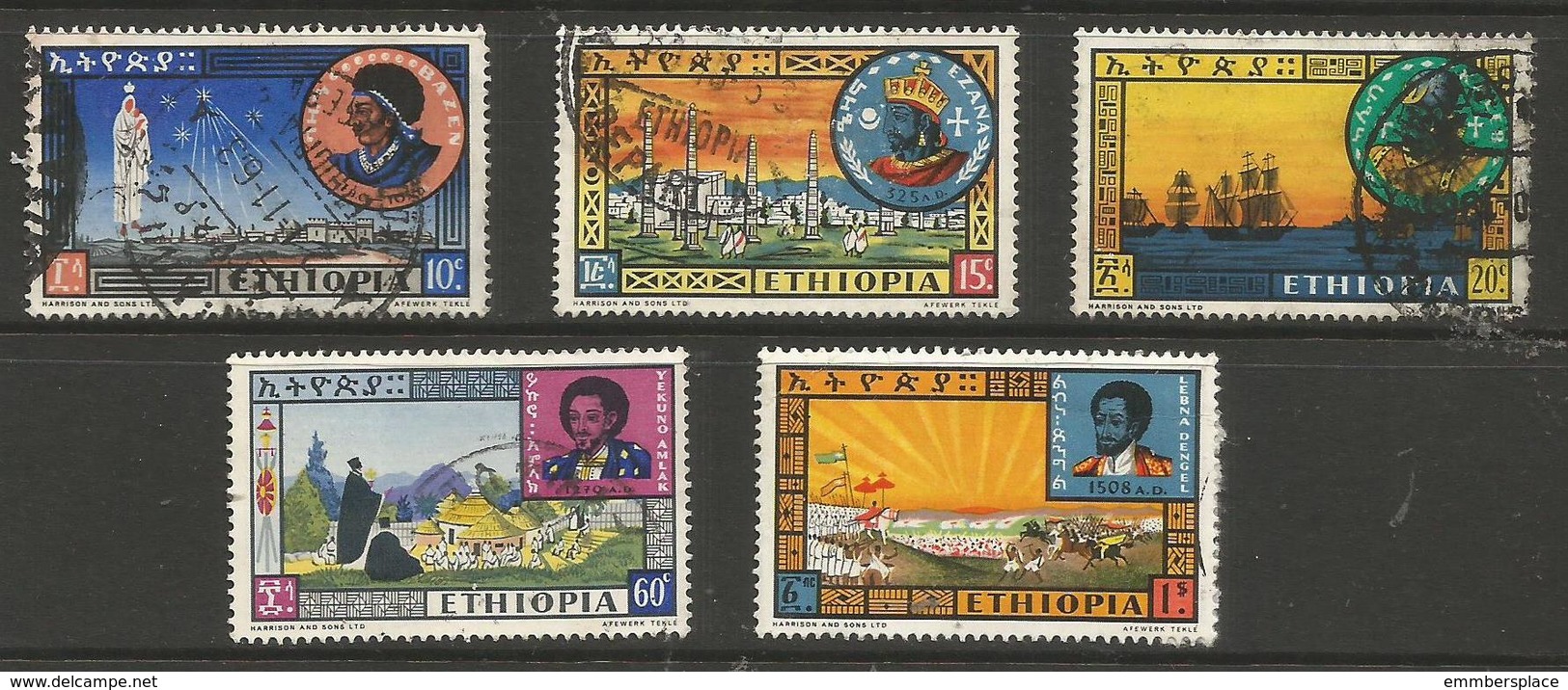 Ethiopia - 1962 Historical Rulers Part Set Used - Ethiopia