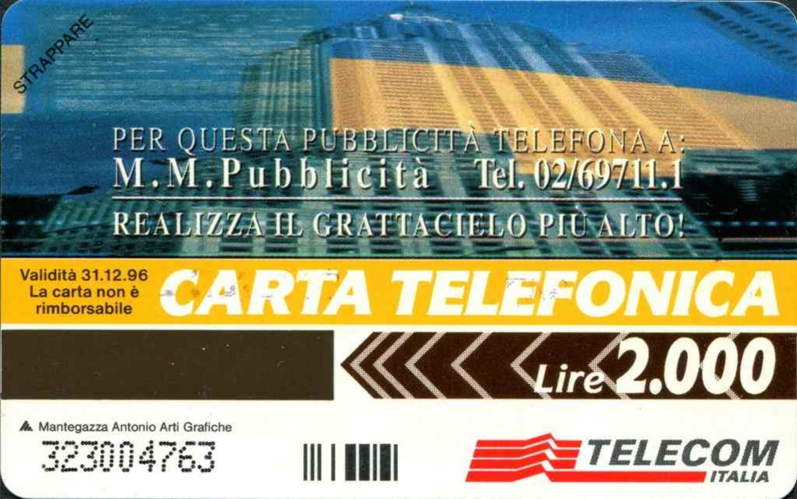 *G PRP 243 C&C 3337 SCHEDA TELEFONICA NUOVA MAGNETIZZATA SU COL SUCCESSO 2.000 L - Private-Omaggi