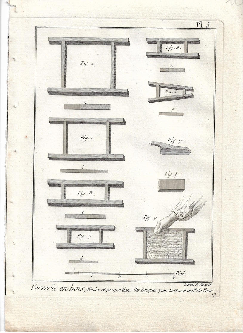 METIER XVIIIe: Verrier, souffleur de verre  ,verrerie ....50 gravures sur cuivre de BENARD  1784