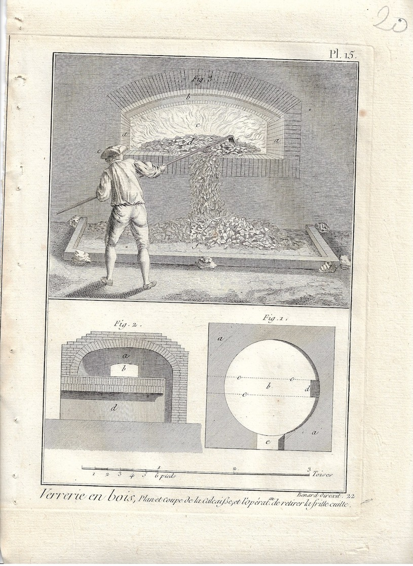 METIER XVIIIe: Verrier, souffleur de verre  ,verrerie ....50 gravures sur cuivre de BENARD  1784