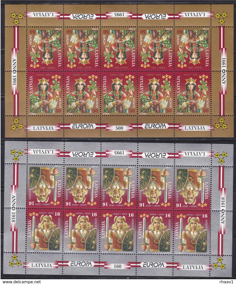 Latvia 2 Mint Stamps Minisheets - Europa 1995 - Letland