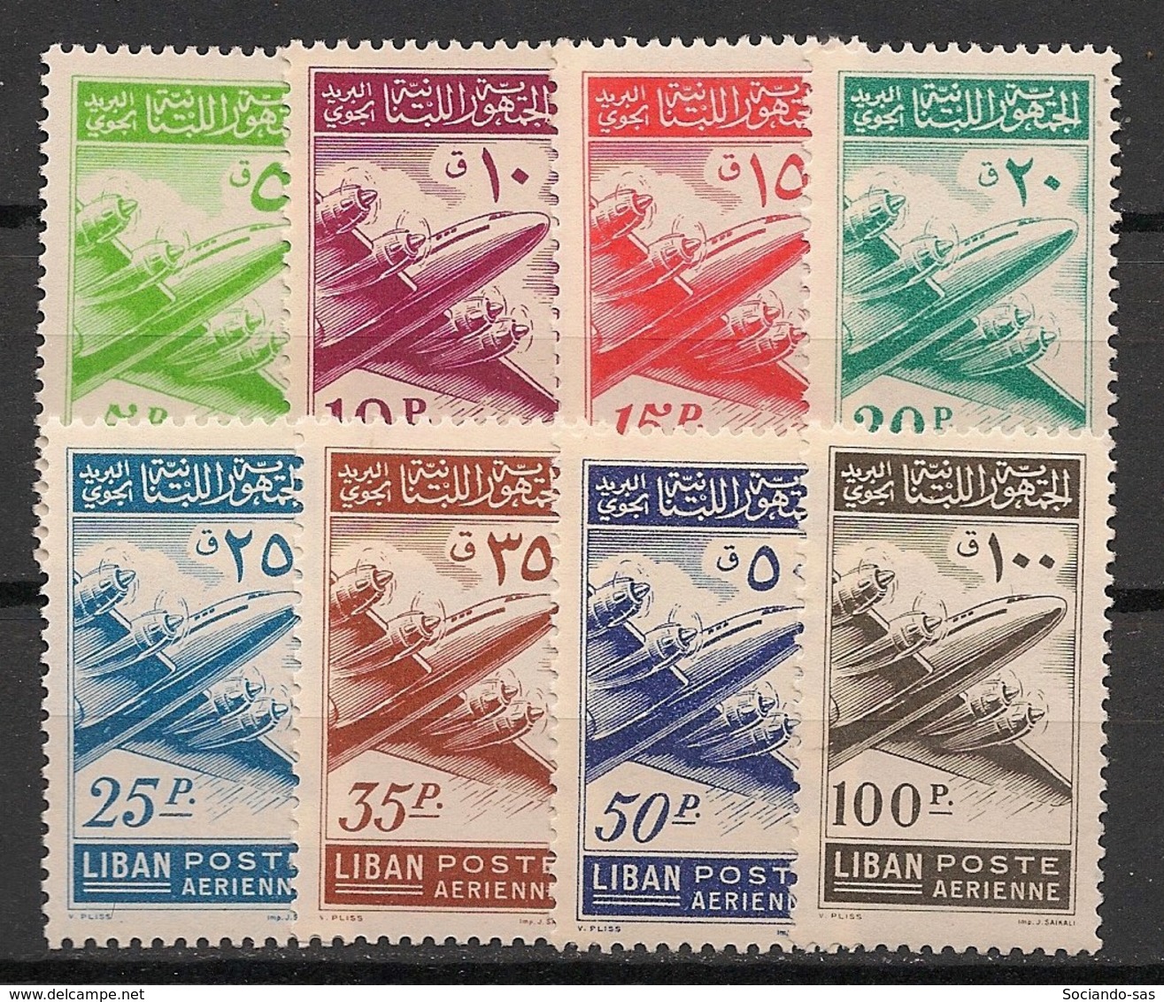 Liban - 1953 - Poste Aérienne PA N°Yv. 82 à 89 - Série Complète - Neuf * / MH VF - Lebanon