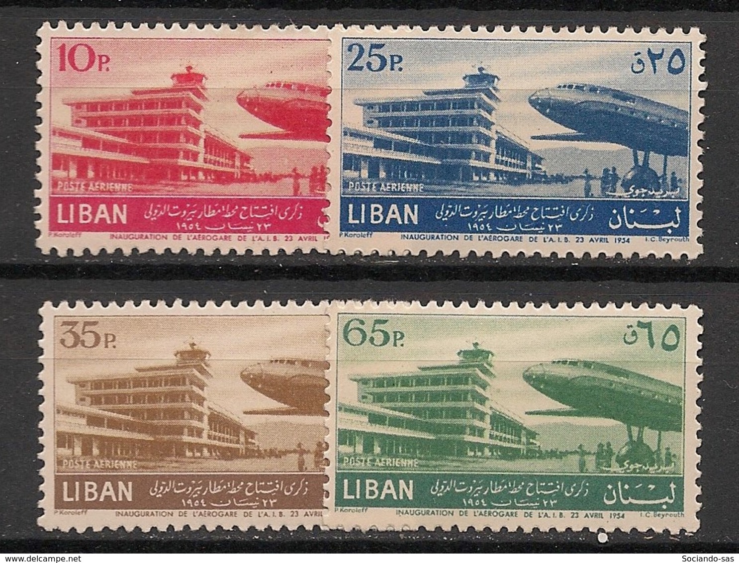Liban - 1954 - Poste Aérienne PA N°Yv. 90 à 93 - Série Complète - Neuf * / MH VF - Liban