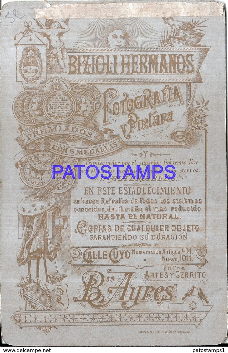 117622 ARGENTINA BUENOS AIRES COSTUMES FACE MAN PHOTOGRAPHER BIZIOLI HERMANOS 11 X 16.5 CM PHOTO NO POSTAL POSTCARD - Fotografia