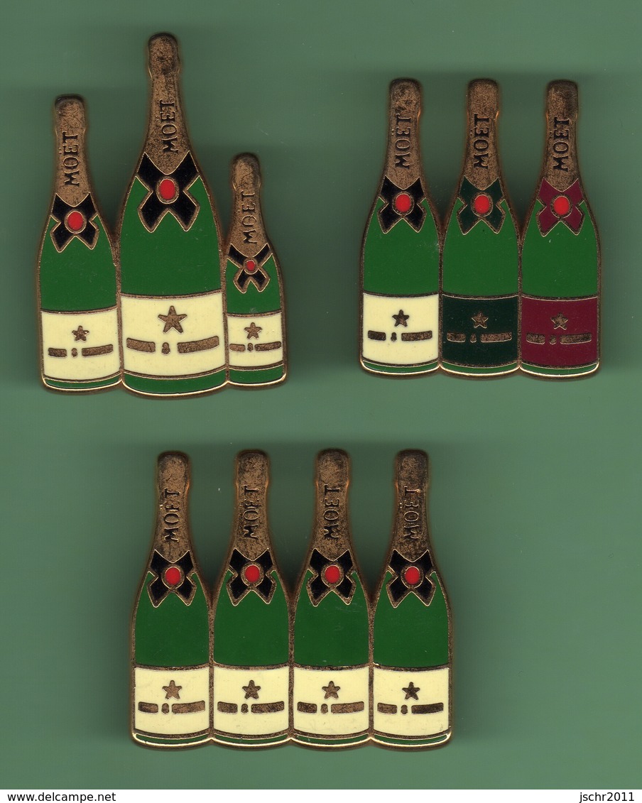 CHAMPAGNE MOET *** Signe TOSCA *** Lot De 3 Pin's Differents *** 1037 - Boissons