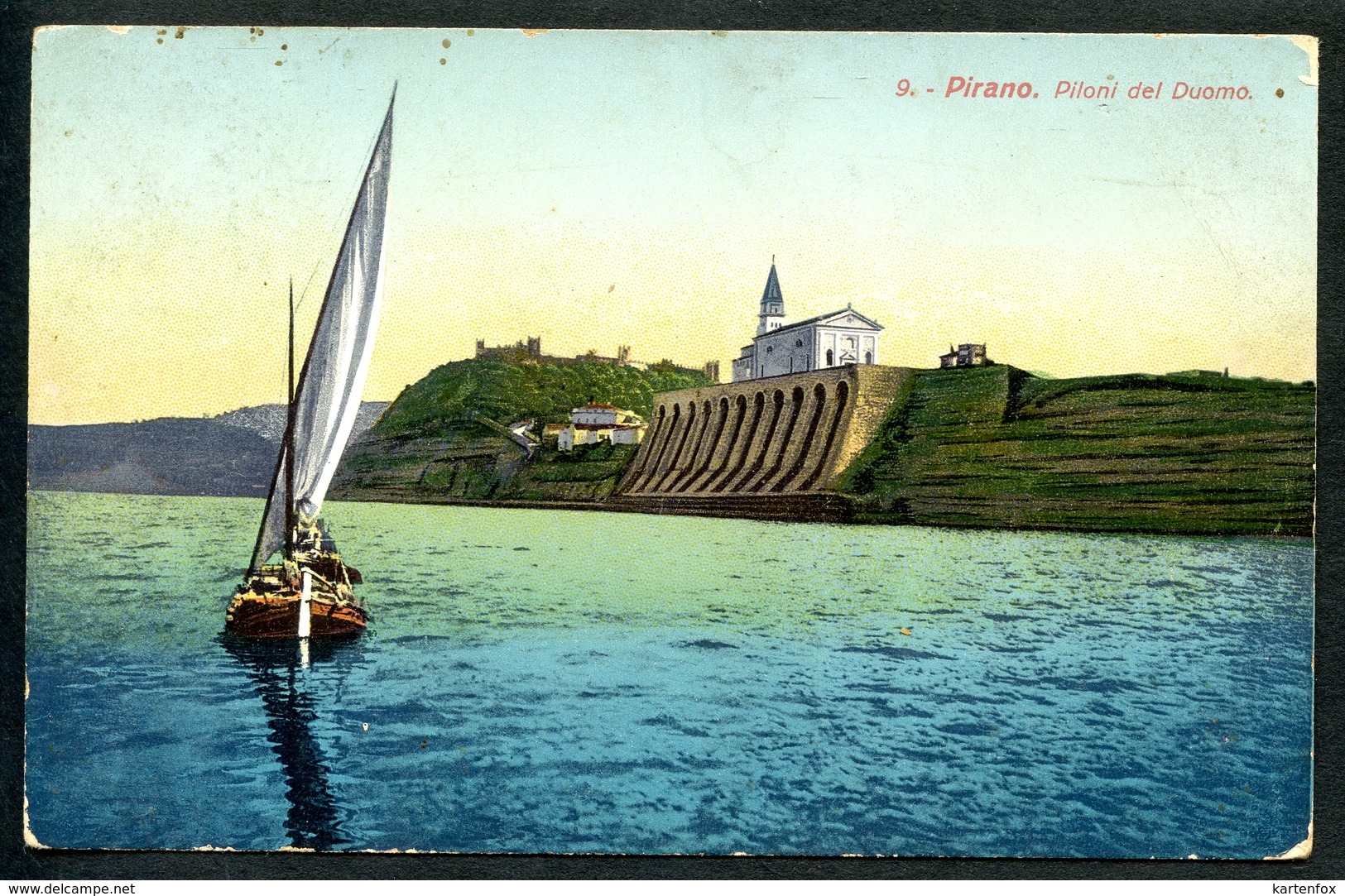 Pirano, Piloni Del Duomo, Segelboot, Um 1910, Portorose - Slovenia