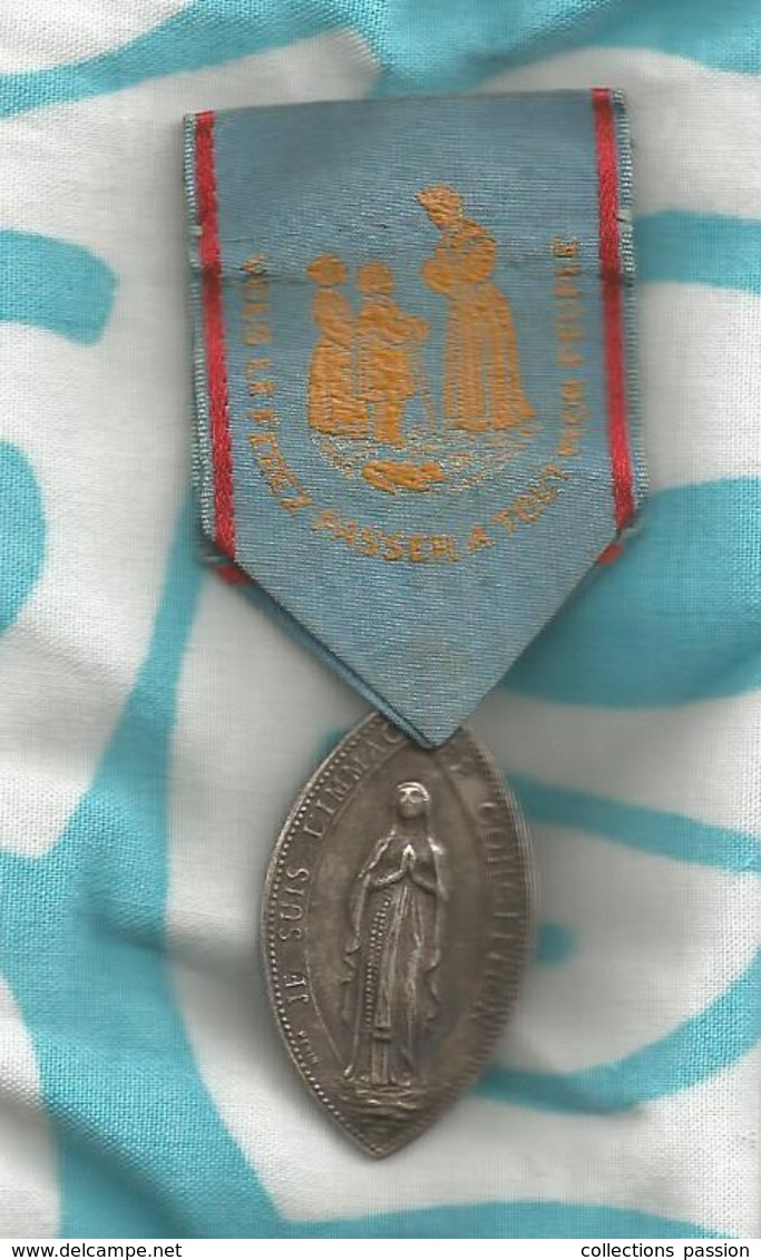 Médaille De Pélerinage , Religion , DIOCESE DE GRENOBLE , Je Suis L'immaculée Conception ,  2 Scans , Frais Fr 1.65 E - Religion & Esotérisme