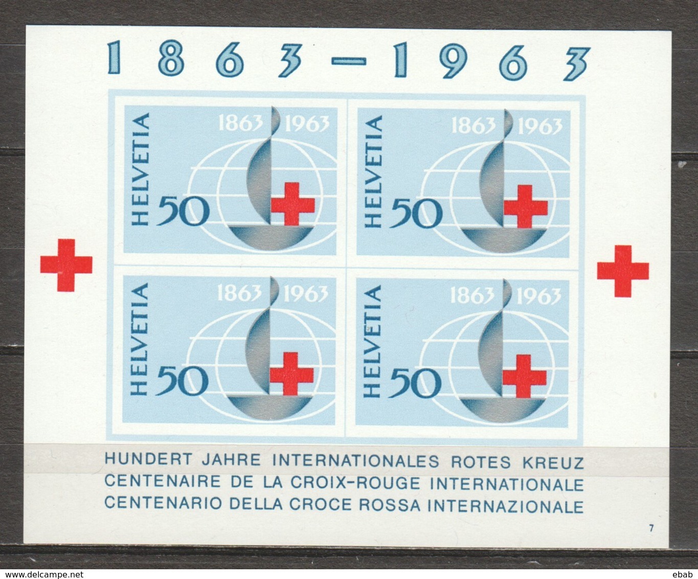 Switzerland 1963 Mi Block 19 MNH RED CROSS - Blocks & Sheetlets & Panes