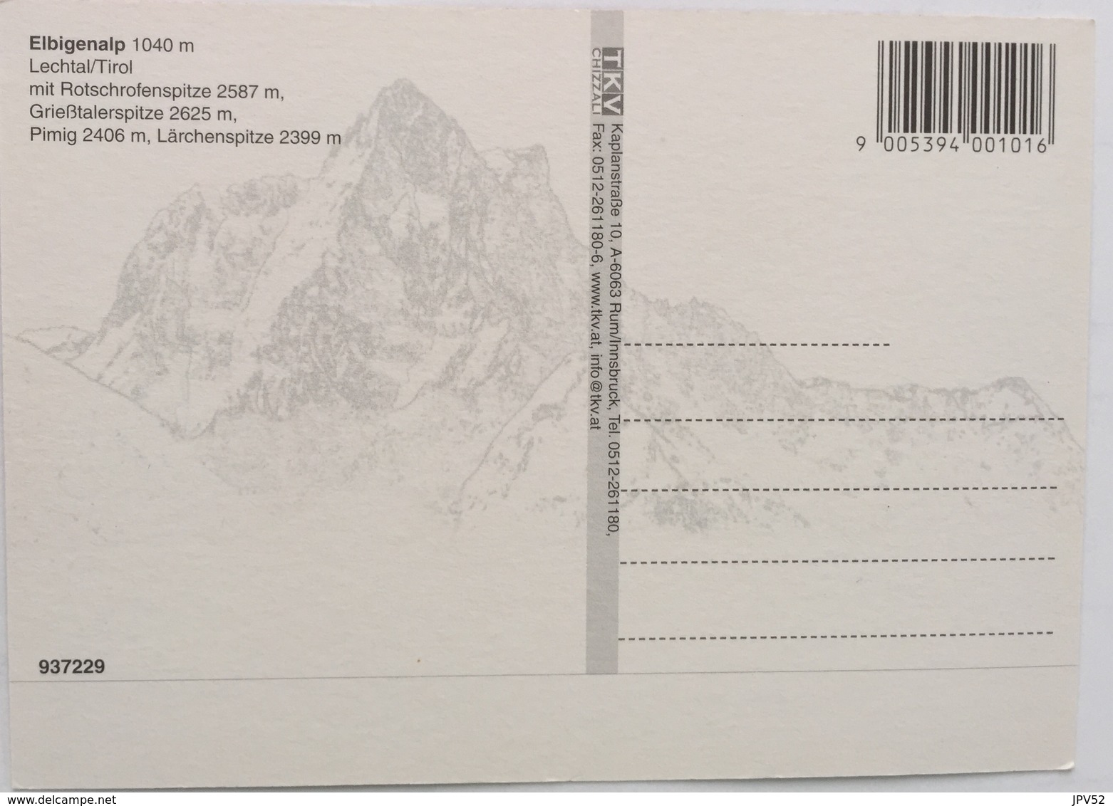 (719) Tirol - Lechtal - Elbigenalp 1040 M - Rotschrofenspitze 2587 M - Griesstalerspitze 2625 M - Souvenir De...