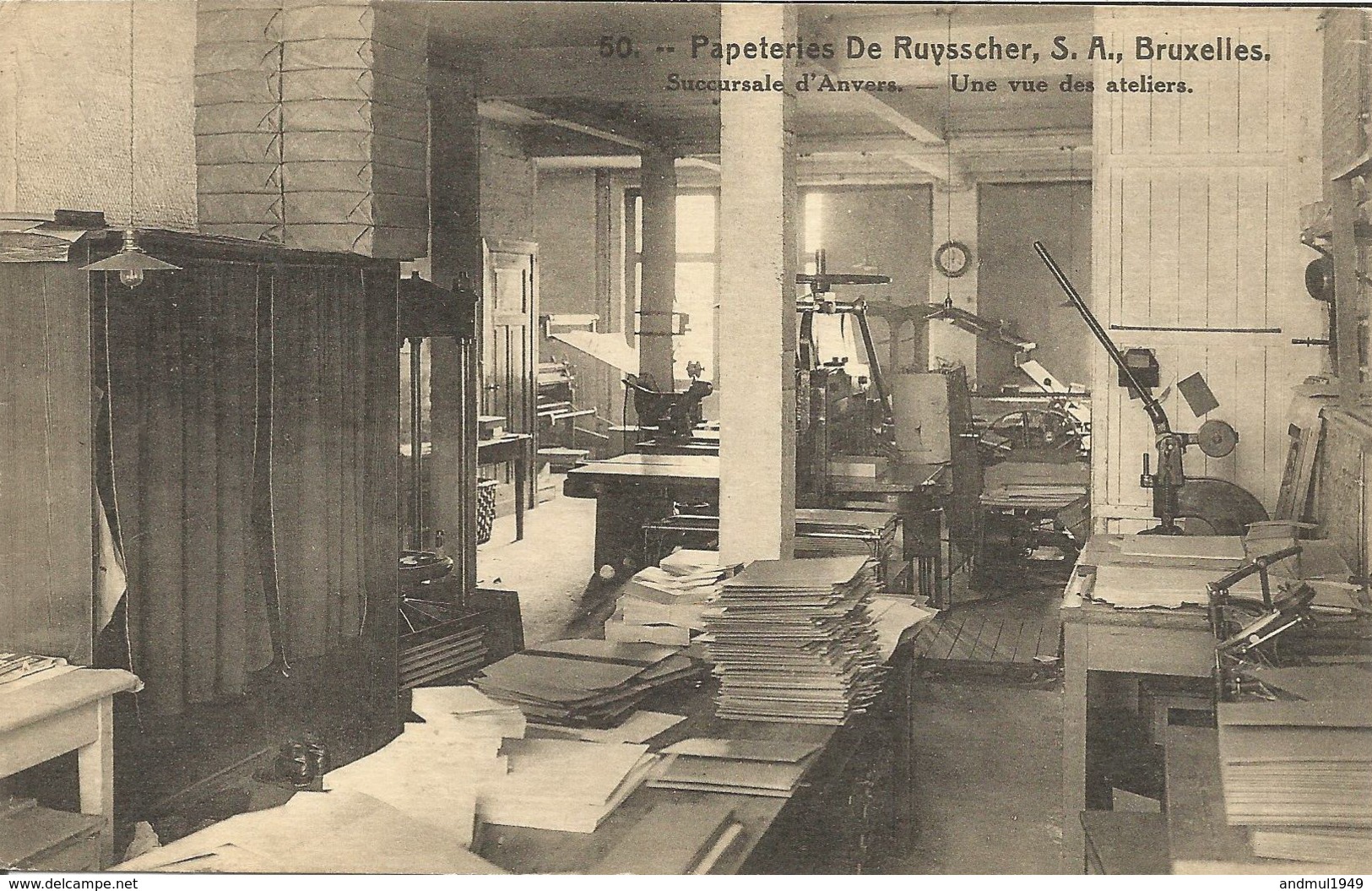 PAPETERIES DE RUYSSCHER, S.A., Bruxelles. Succursale D'Anvers - Une Vue Des Ateliers - Industrie