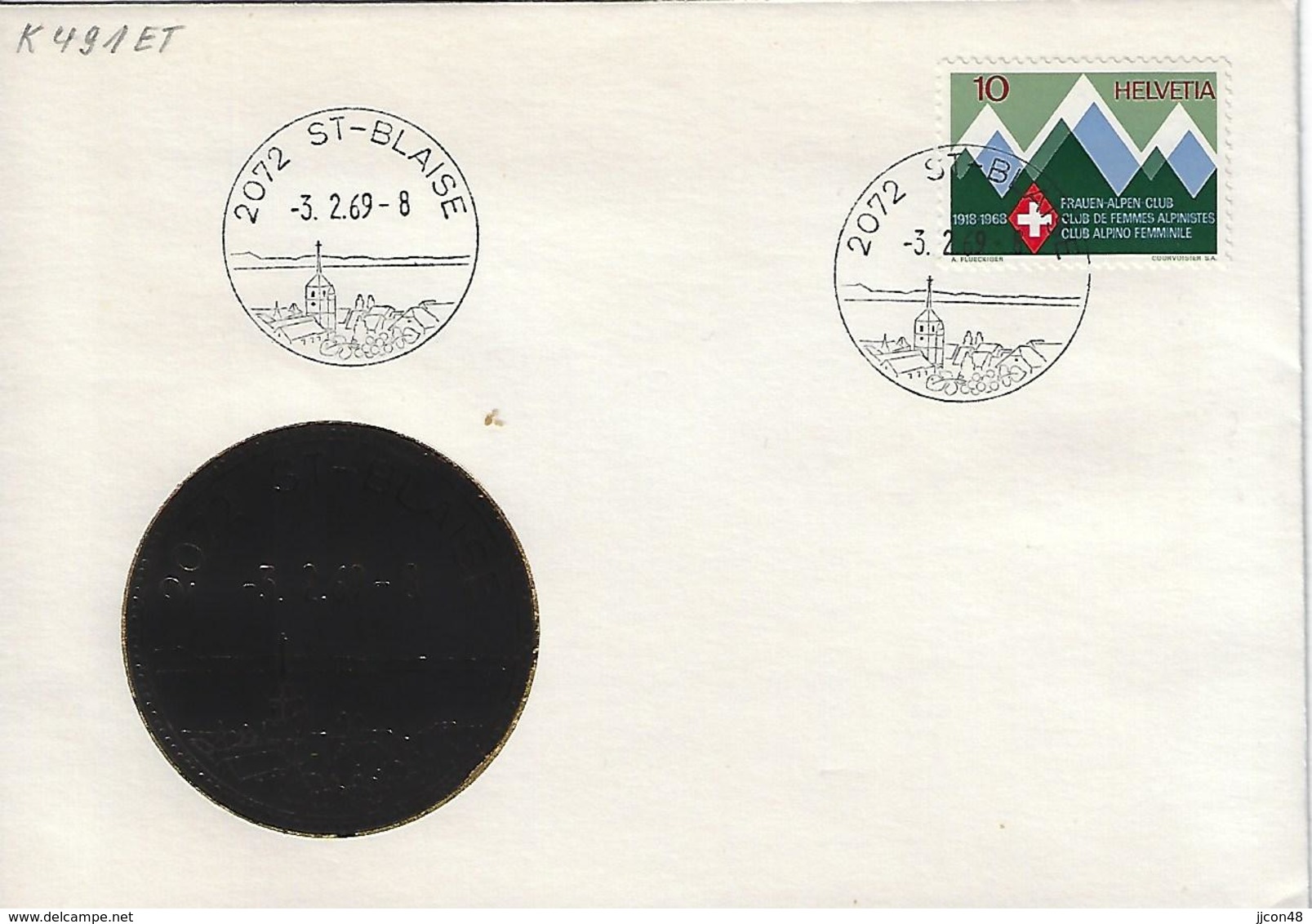 Switzerland 1969  St-Blaise  3.2.69  Mi.870 - Postmark Collection