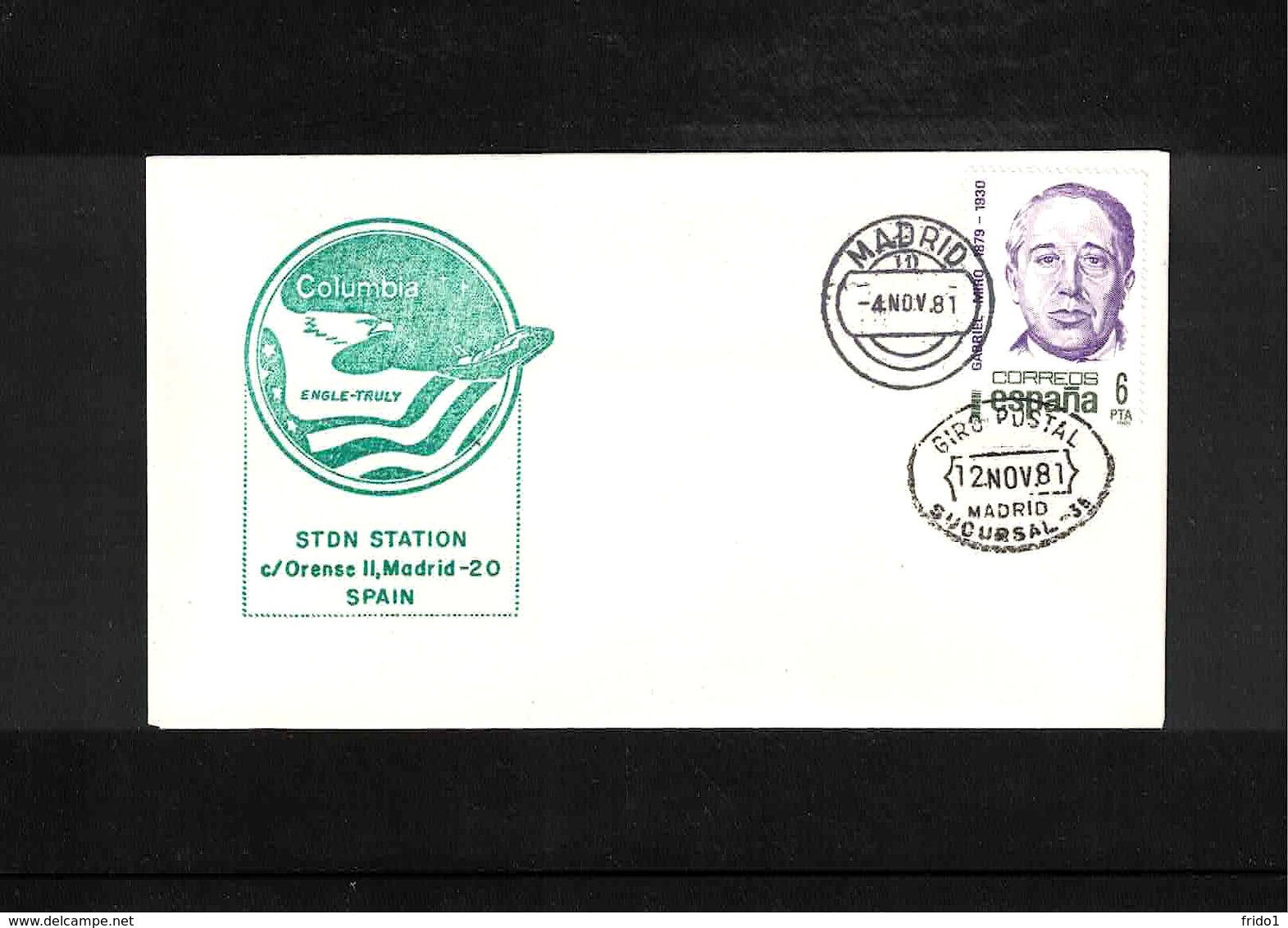 USA + Spain 1981 Space / Raumfahrt Space Shuttle - STDN Station Madrid Spain Interesting Cover - USA