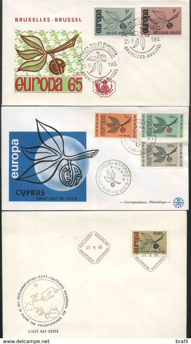 1965 Europa C.E.P.T., Annata Completa F.D.C. Non Viaggiate - 1965