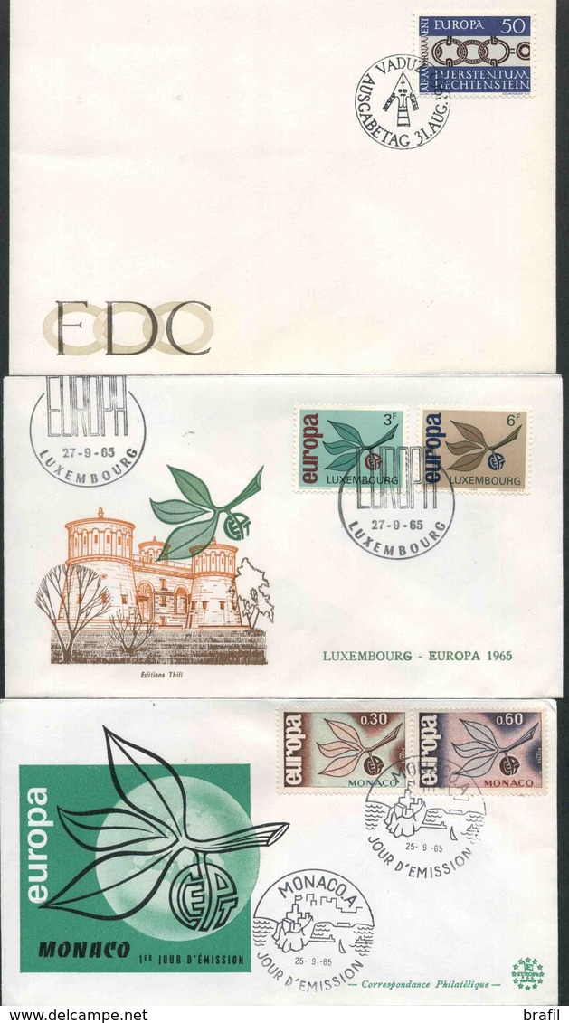 1965 Europa C.E.P.T., Annata Completa F.D.C. Non Viaggiate - 1965