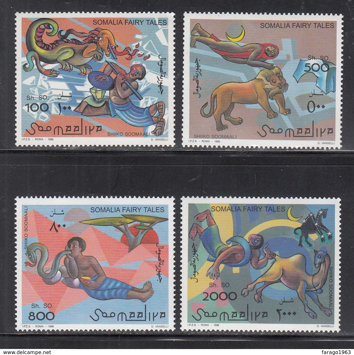 1996 Somalia Fairy Tales Folklore Complete Set Of 4  MNH - Somalia (1960-...)