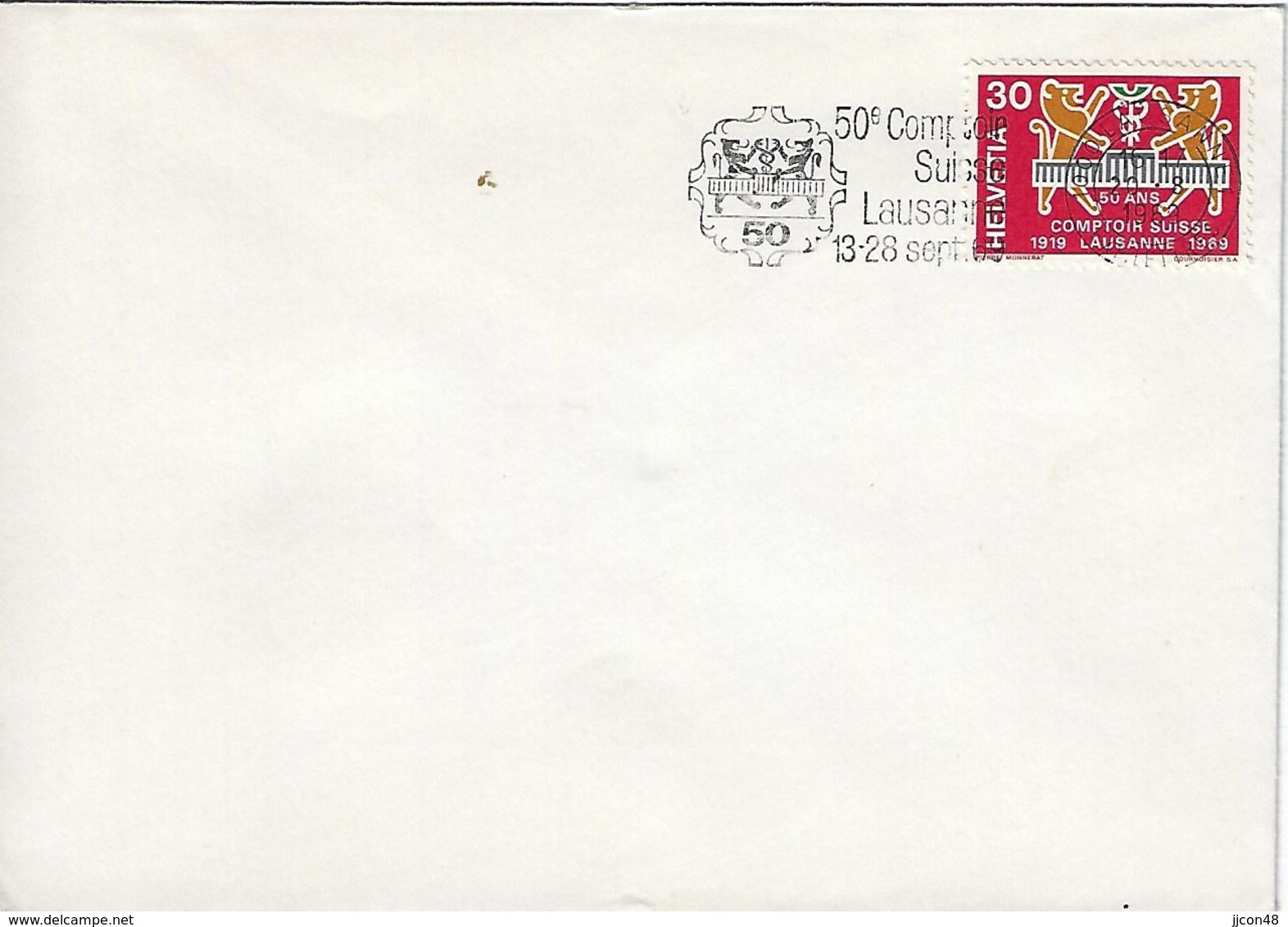 Switzerland 1969  LAUSANNE  20.8.69  Mi.897 - Postmark Collection