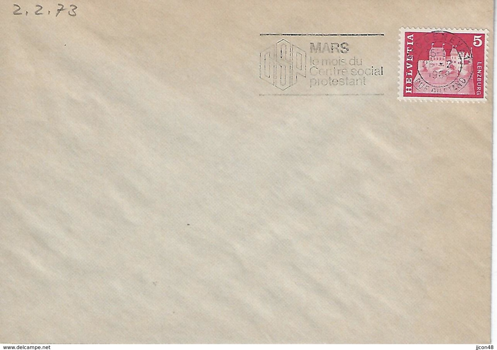 Switzerland 1969  GENEVE  26.2.69  Mi.878 - Postmark Collection