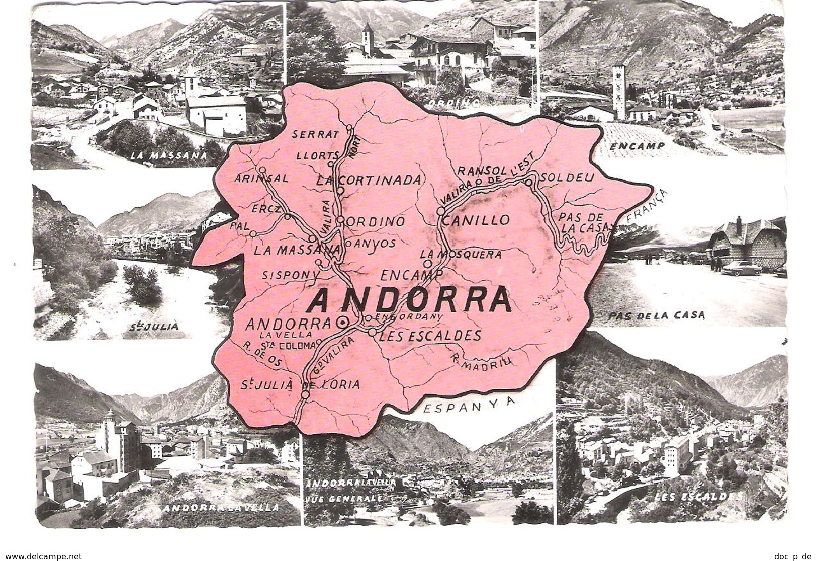 Andorra - Andorre - Landkarte - Map - Old Views - Nice Stamp Timbre - Andorra