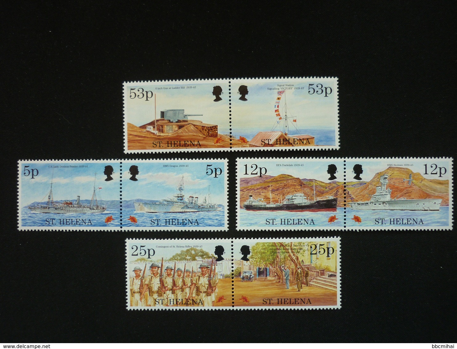 Saint Helena, 1995 End Of World War II, 50th Anniv. Scott #646-653 Pairs MNH Cv. 19,75$ - Isola Di Sant'Elena