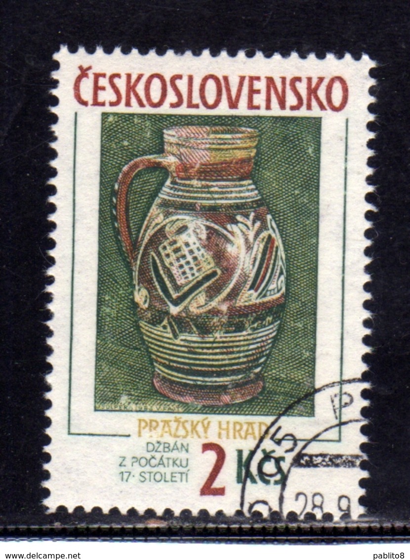 CZECHOSLOVAKIA CESKOSLOVENSKO CECOSLOVACCHIA 1988 PRAGA 88 PRAHA PRAGUE POTTERY 2z USED - Usati