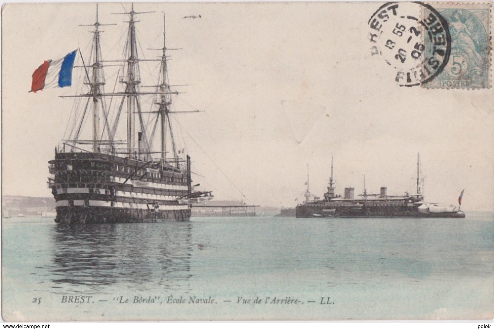 Bv - Cpa BREST - Le "Borda", Ecole Navale - Vue De L'arrière - Brest