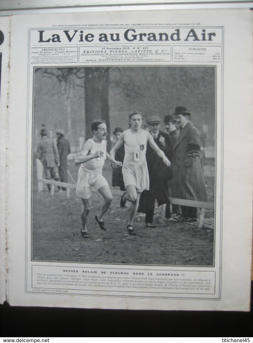 1910 LECAGNEUX-MARTINET-LATHAM-GRAHAME WHITE-LEBLANC/BOXE : Tommy BURNS-Bill SQUIRES/RUGBY :MATCH R.C.F. Contre S.C.U.F. - 1900 - 1949